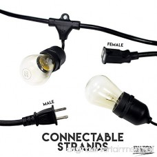 Fulton Illuminations S14 24 Bulbs Outdoor String Lights with 6 Extra Bulbs and 13 Ft Extension Cord 48 Feet - Commercial Weatherproof Patio String Lights - B01E44OIJ6
