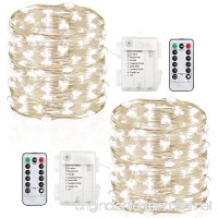 GDEALER 2 Pack 100 Led String Lights Fairy Lights Battery Operated Waterproof Fairy String Lights with Remote Control Timer 8 Modes 33ft Copper Wire Christmas Lights Christmas Decor Cool White - B078HC9JBN