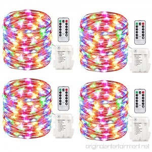 GDEALER 4 Pack Fairy Lights Battery Operated String Lights Waterproof 8 Modes 50 LED 16ft Fairy String Lights with Remote and Timer Firefly Lights for Wedding Party Dinner Festivals(Multi Color) - B06XPVP9VZ