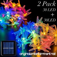 GIGALUMI 2 Pack Solar Strings Lights  20 Feet 30 LED Dragonfly Solar Fairy Lights  Garden Lights for Outdoor  Home  Lawn  Wedding  Patio  Party and Holiday Decorations- Multi Color - B074T9ZW1P