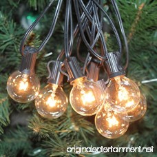 Goothy Globe Holiday String Lights with G40 Bulbs (50ft.) Backyard Patio Lights Garden Bistro Party Natural Warm Bulbs Cafe Hanging Umbrella Lights on Light String Indoor Outdoor-Black - B072P1658R