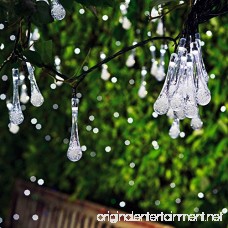 Icicle Solar String Lights 24.6ft Solar Outdoor Lights with 40 Waterproof LED 8 Modes Waterdrop Decoration Lights for Garden Patio Lawn Gazebo Fence Wedding Holiday Party (White) - B01EWVPM6O