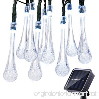 Icicle Solar String Lights  24.6ft Solar Outdoor Lights with 40 Waterproof LED  8 Modes Waterdrop Decoration Lights for Garden  Patio  Lawn  Gazebo  Fence  Wedding  Holiday  Party (White) - B01EWVPM6O