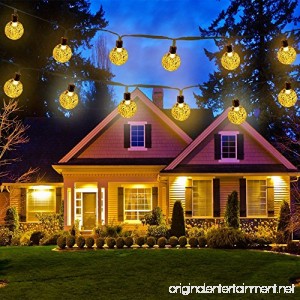 Icicle Solar String Lights Waterproof 30 LED Crystal Globe String Lights for Outdoor/Indoor Decorations Warm White (20-Feet) - B0135O1EOS