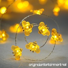 Impress Life Holiday Decorations String Lights Honey Bee Lights String on Flexible Copper Wire 10 ft 40 LEDs with Dimmable Remote for Covered Outdoor Indoor Wedding Spring Birthday Parties - B01NCID66F