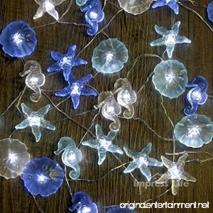 Impress Life Nautical Theme Decorative String Lights Under the Sea Sanddollars Seahorse Beach Lights with Remote 10 ft 30 LEDs for Covered Outdoor Camping Wedding Birthday Bedroom Parties Ornaments - B072MPVSQZ