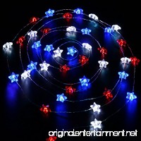 Independence Day Decor  Impress Life USA American Stars Flag Lighting for 4th of July  10ft 40 LEDs Red White Blue String Lights Battery with Remote  Patriotic Decoration Memorial Day  Festival  Party - B071ZYFDGJ