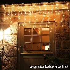 Jefferson LED Icicle Lights Warm White Patio fairy String Lights Outdoor Christmas Lights Outdoor Holiday Icicle Lights Curtains Lights Starry Lights with 8 Models(13ft 96 LEDs) (Warm White-96) - B07763KHKD