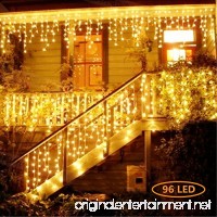 Jefferson LED Icicle Lights Warm White Patio fairy String Lights Outdoor Christmas Lights Outdoor Holiday Icicle Lights Curtains Lights Starry Lights with 8 Models(13ft 96 LEDs) (Warm White-96) - B07763KHKD