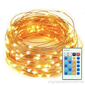 LED String Lights 33ft 100 LEDs Amysen Dimmable Waterproof Decorative String Lights for Patio Bedroom Garden Wedding Party Holidays (Copper Wire Lights Warm White) - B07CVRTTTY