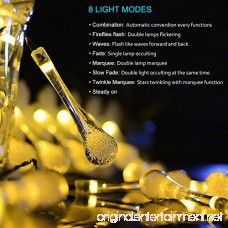 LEDGLE Solar String Lights LED Water Drop Lights Decorative Solar Fairy Lights 30 LED Lights Warm White 20ft 8 Modes Perfect for Decorating House Garden and Courtyard - B0757GPQ1J
