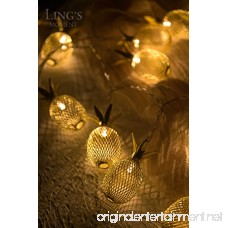 ling's moment 10-Light 5Ft Gold Metal Mesh Pineapple LED lantern String Lights Battery Powered Novelty Fairy Lights For Bedroom Wedding Patio Party Festival Decoration (Warm White - B073Y47G3K