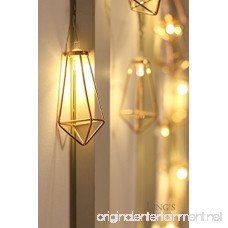 ling's moment 5Ft Rose Gold Geometric Boho LED Bedroom Fairy Lights Battery Powered Metal Cage String Lights Paris Lamp For Wedding Party Indoor Bridal Shower Decorations Wall Terrarium (Warm White) - B071P6QRFZ