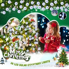Lumitify Globe Solar Christmas String Lights 19.7ft 30 LED Fairy Crystal Ball Lights Outdoor Decorative Solar Lights for Home Garden Patio Lawn Party and Holiday(White) - B0747KDW96