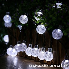 Lumitify Globe Solar Christmas String Lights 19.7ft 30 LED Fairy Crystal Ball Lights Outdoor Decorative Solar Lights for Home Garden Patio Lawn Party and Holiday(White) - B0747KDW96