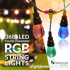 Newhouse Lighting RGBWSTRING18 Outdoor LED Color Changing RGB String Lights with Warm and Cool White Light with Weatherproof Technology Heavy Duty 36-Foot Cord with 18 Hanging Sockets and Remote - B07BCTDBP7