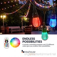 Newhouse Lighting RGBWSTRING18 Outdoor LED Color Changing RGB String Lights with Warm and Cool White Light with Weatherproof Technology Heavy Duty 36-Foot Cord with 18 Hanging Sockets and Remote - B07BCTDBP7