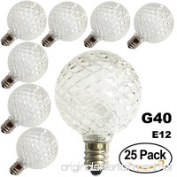 Pack of 25 G40 Globe LED Replacement Bulbs for Patio Outdoor String Lights  C7/E12 Candelabra Base Sockets  0.5 Watt Warm White G40 Replacement Plastic Bulbs  Full Waterproof & Break Resistant - B0796611TR