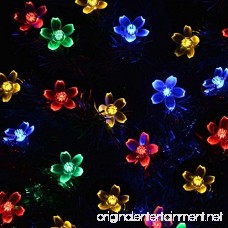 Qedertek Solar String Lights 22ft 50 LED Waterproof Cherry Blossom Solar Flower String Lights for Indoor/Outdoor Patio Garden Xmas Holiday Festivals Decorations (Multi-color) - B0135OVTYS