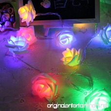 Rose Flower Fairy String Lights 20 LED Battery Operated Night Light Christmas Party Decor Colorful - B075K737XY