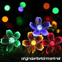 Semintech Solar Powered String Lights Outdoor Waterproof 50LED Peach Blossom Xmas Decorations for Garden Patio Multi color - B073QT48GT