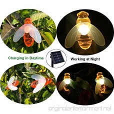 Semintech Solar String Lights with 20LED Outdoor Waterproof Simulation Honey Bees Decor for Garden Xmas Decorations Warm White - B0752PLTCH