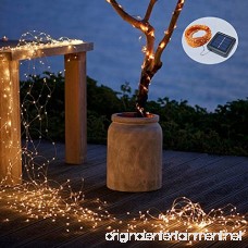 Solar String Lights 100 LED Solar Fairy Lights 33 feet 8 Modes Copper Wire Lights Waterproof Outdoor String Lights for Garden Patio Gate Yard Party Wedding Indoor Bedroom Warm White - LiyanQ - B07BH336K7