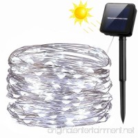 Solar String Lights  100 LED Solar Fairy Lights 33 feet 8 Modes Copper Wire Lights Waterproof Outdoor String Lights for Garden Patio Gate Yard Party Wedding Indoor Bedroom Cool White - LiyanQ - B07BHPPXKC