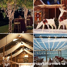 Solarmks Outdoor String Lights Solar String Lights 100 LED Fairy Lights Waterproof Copper Wire Decorative Lighting for Christmas Patio Lawn Garden Decorations White 2 of Pack - B074W4LTWG