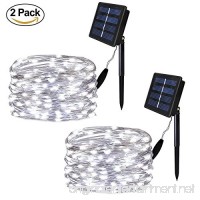 Solarmks Outdoor String Lights  Solar String Lights 100 LED Fairy Lights Waterproof Copper Wire Decorative Lighting for Christmas Patio Lawn Garden Decorations White 2 of Pack - B074W4LTWG