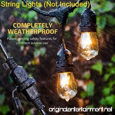 SUNYE Max Power 200W Waterproof Outdoor String Lights Wireless Remote Control 150Feet Range Memory Stepless Dimming IP68 WATERPROOF.UL 3 Pin Plug Remote Control Dimmer (ONLY FOR LED DIMMABLE BULB) - B077NZG1K3