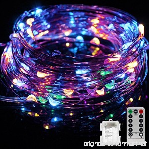 TIGERNU Copper String Light 100 LED/33 FT/Multi-Color Waterproof Decorate for Outdoor/Bedroom/Patio Christmas/Festival/Wedding/Birthday/Party with RF Remote Control - B076WXJYK7