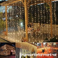 Ucharge Window Curtain Icicle Lights 29V 306 LED with 8 Modes  String Fairy String Light  Warm White Led Curtain Light  9.8ft x 9.8ft UL Listed - B01D9FZYAI
