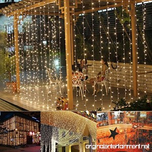 Ucharge Window Curtain Icicle Lights 29V 306 LED with 8 Modes String Fairy String Light Warm White Led Curtain Light 9.8ft x 9.8ft UL Listed - B01D9FZYAI