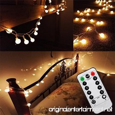 [Updated Version] Bedroom Wedding 16 Feet 50leds LED Globe String Lights Battery Powered with Remote Timer Outdoor/Indoor Ambient Lighting for Garden Party Patio Living Room (Warm White Dimmable) - B01GD44WK0