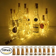 Wine Bottle Lights with Cork LoveNite 10 Pack Battery Operated LED Cork Shape Silver Copper Wire Colorful Fairy Mini String Lights for DIY Party Decor Christmas Halloween Wedding (Warm White) - B075H7KFP6