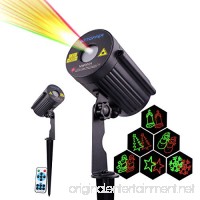 Betopper Garden Laser Waterproof Outdoor Lights Projector with RF Remote Control - Red and Green Color Moving Laser Shower (Stars  Snowflake  Santa Bells Tree  Snowman) - B0769GC5K5