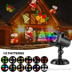 Christmas lights Halloween Christmas Star Outdoor Night Shower Snowflakes Projector Light Decorations 12 Slides Show LED Moving Landscape Spotlights for Holiday Christmas Decorations - B075LSS1KG