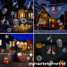 Christmas Lights Projector 18 Moving Slide Shows Snowflake Star Holiday Shower Projector Outdoor Party Slide Show Projection Lighting for Xmas Halloween Birthday Party Decorations - B077RVBGZS
