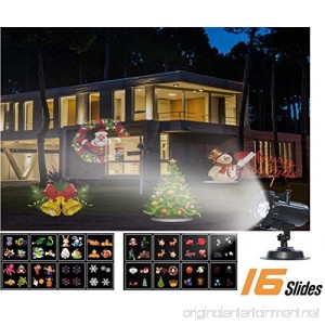 [Christmas Party LED Projector Light] GroGou Film LED Projector Lights Moving Rotating Landscape Lamp with 16 Pattern Lens for Halloween (2) Christmas (5) Other Holiday/Celebrations (9) - B075MYRFR5