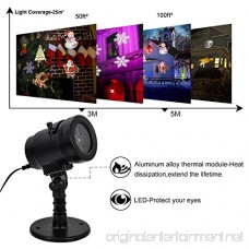 Christmas Party LED Projector Light- Tunnkit 14 Switchable Slides/Patterns Decorative Light for Any Holiday 4 Speed Modes IP65 Waterproof Timing Function Thermal Module - B07545R9TL