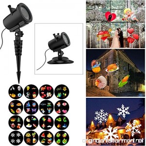 Christmas Projector Lights 16 Slides Waterproof IP65 Outdoor Landscape 6W Motion LED Projection Lights 16ft Power Cable for Decoration Lighting on Xmas Holiday Birthday Wedding Party - B075ZS91JZ