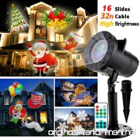 Christmas Projector  TESSIN Outdoor Waterproof High Brightness Led Projector Light Show with 32ft Cable & Remote Control for Christmas  Party and Holiday Decoration (16 Patterns) - B076ZK88DL