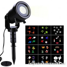 Christmas Snowflake Decoration Outdoor Projector Light Holiday Garden Light Rotating Project Lamp LED Landscape Moving Lights with 12 pcs Switchable Slides for Outdoor & Indoor - B075DXSSX6