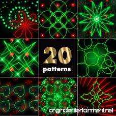 COOWOO 20 Patterns Laser Lights Red&Green Landscape Industrial Grade Laser Light with RF Remote Control for Halloween Thanksgiving Christmas Holiday Decorations - B01K1TE348