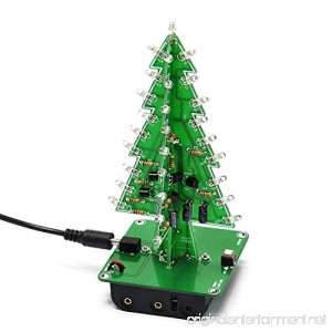 Diymore 7 Color LED 3D Christmas Tree DIY Kits Colourful Flash LED Circuit Electronic Learning Kit - B079GF12G4