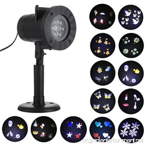 Eyourlife 12 Slides LED Projector Lights IP65 Waterproof Christmas Projector Lights Ideal for Indoor and Outdoor Decoration St Patricks Day Holiday Party Home Garden - B0774MPYYW