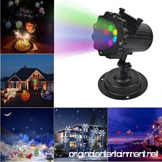 HIOTECH Light Projector 16 PATTERN GOBOS Built-In Remote Control Waterproof Design with UL Certification for Decoration Lighting on Christmas Halloween Holiday Party (Light Projector) - B0752BMKFL