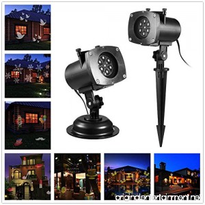Homdox Christmas Projector Light 12 Theme Patterns Landscape Projector Lights for Christmas Halloween Birthday Wedding Party Outdoor Tree Landscape Projector Waterproof with Standard US Plug - B01M9GNT6V