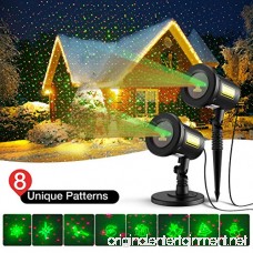 Homitt Christmas Laser Projector Light 8 Patterns Waterproof Landscape Lamp Moving Rotating Spotlight With RF Remote Control For Halloween Party Bar Wedding Living Room And Garden Decoration - B0761MN4MQ